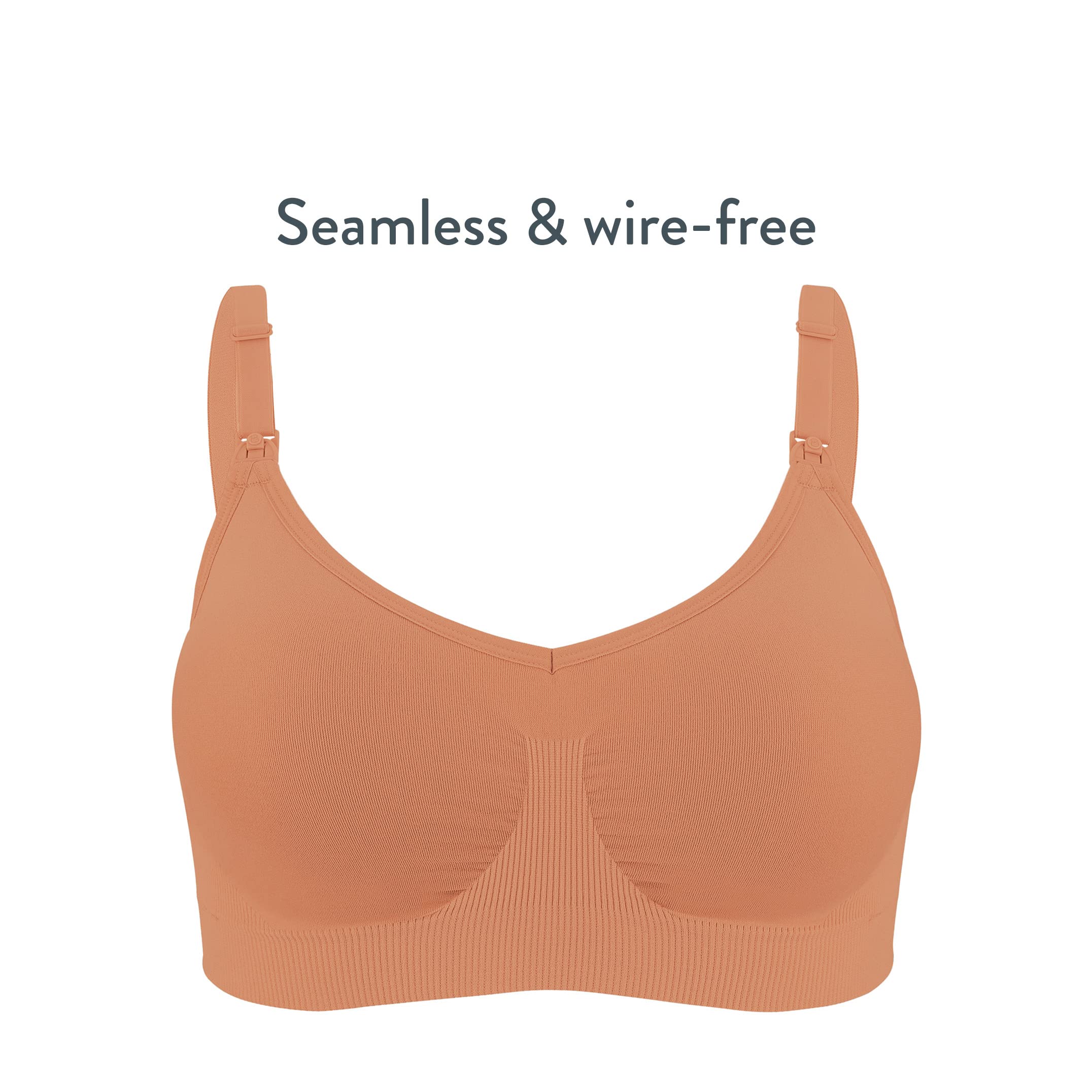 Basics by Bravado Maternity & Nursing Bra Seamless Double Layer, Wirefree, Adjustable for Breastfeeding S - XXL