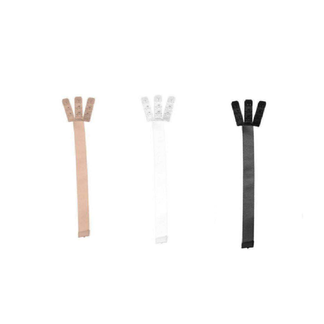 Bye Bra Low Back Straps,For Low-Cut Dress, Suitable for 2 or 3 Hooks, 3 Hooks, 3 Color Pack