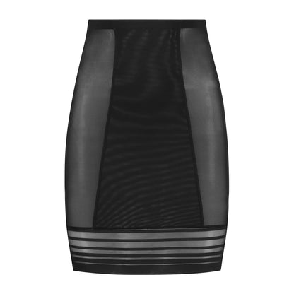 Bye Bra Powermesh High Waist Skirt, High Control, Double-Layer Front Panel, Cotton Crutch, Silicone Strap, Shapewear