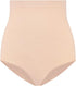 Bye Bra Soft Touch Mid Waist Briefs Shapewear Silicone Band Butt Lift Tummy Control Uplifting High Intensity Seamless S-XXL, Beige/Black, Beige, XL