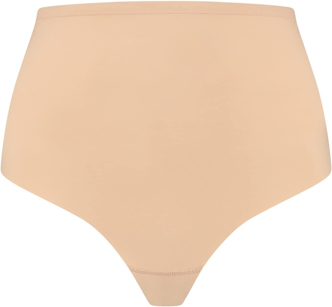 Bye Bra Medium Waist Sculpting Thong, Laser Cut Edges, Silicone Straps, Shapewear for Women, Medium Rise, Carved Collection Beige/