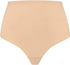 Bye Bra Medium Waist Sculpting Thong, Laser Cut Edges, Silicone Straps, Shapewear for Women, Medium Rise, Carved Collection Beige/