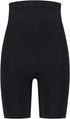 Bye Bra Short taille haute doux au toucher, bande en silicone, levage des fesses, contrôle des jambes et du ventre, haute intensité, sans couture, S-XXL, beige/noir, Noir , S