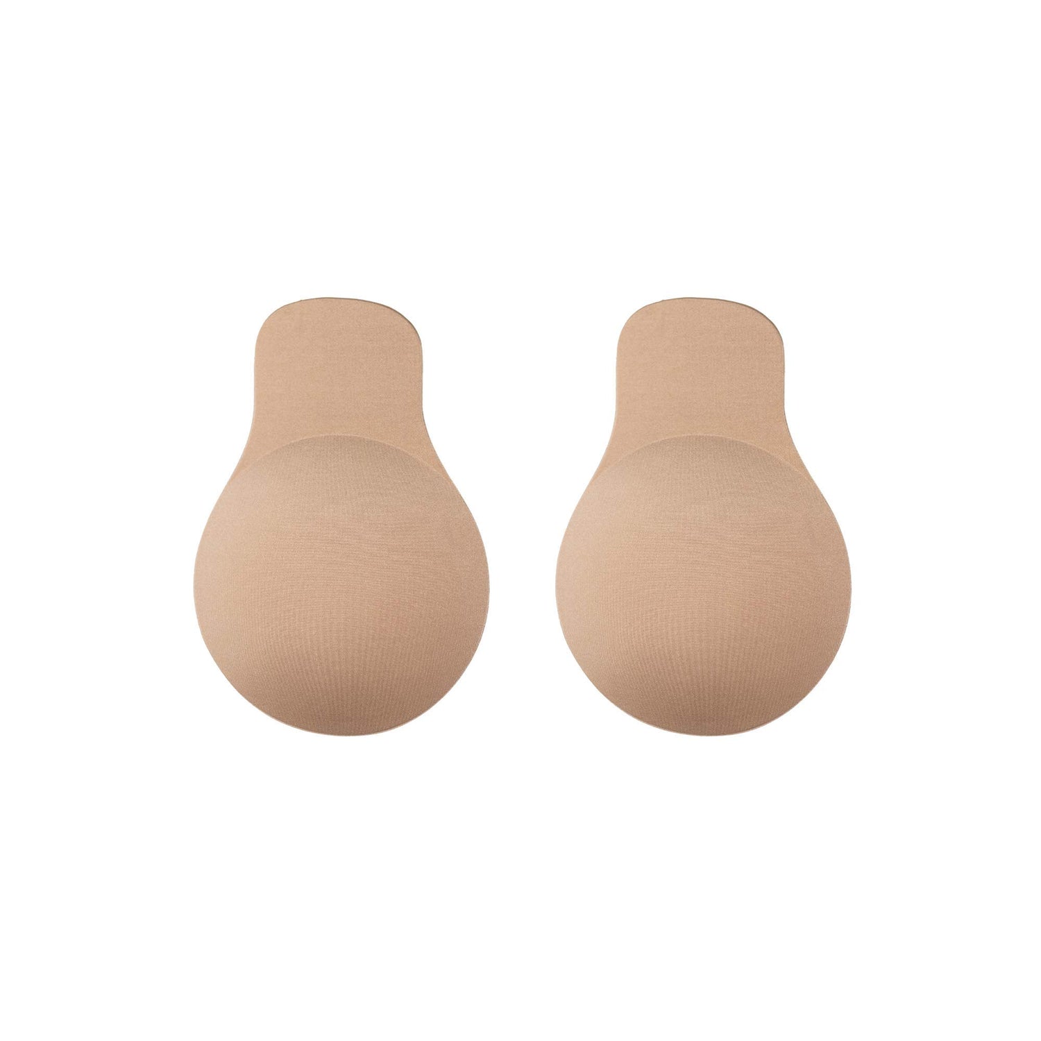 Bye Bra Fabric Pull ups Breast Lift Pasties Reusable Adhesive Nipple Covers for Lifted Effect Invisible Lifting Bra Cups Adjustable Breast Petals Sticker, Nude (M)