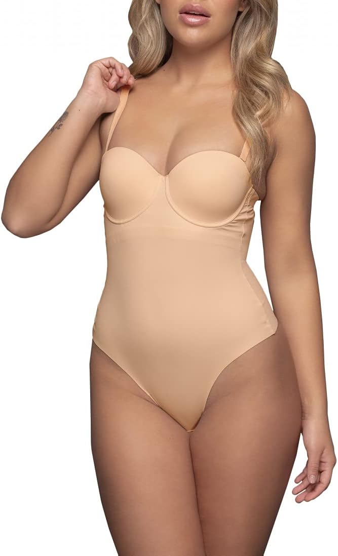 Bye Bra Body Shaper Body Shapewear Padded Cups Removable Straps Shapewear for Women 2 Colors