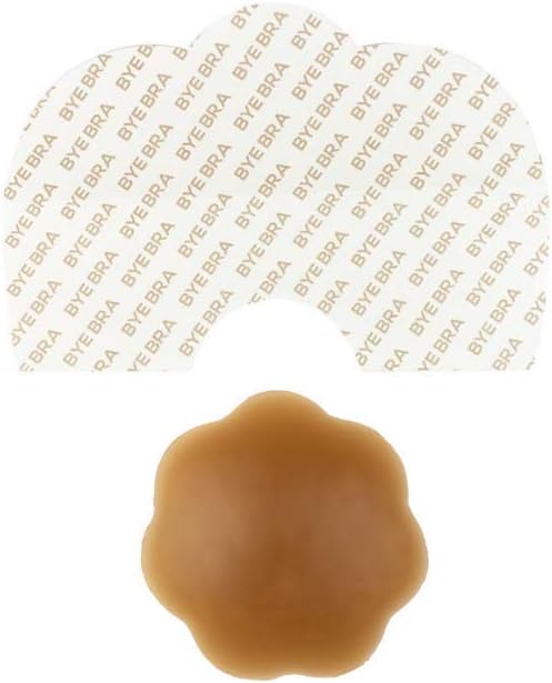 Bye Bra Breast Enhancement Tape + Silicone Nipple Cover, Medical Adhesive Tape, Breast Training Tape, Waterproof, Brown, A-C/D-F/F-H