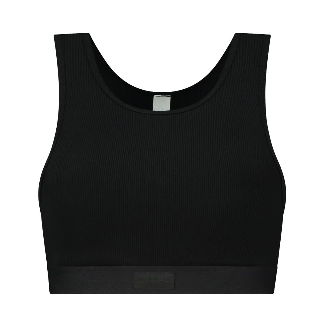 Natural Rib Cropped Tanktop Black S