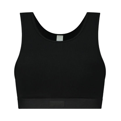 Natural Rib Cropped Tanktop Black S