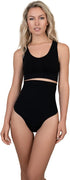 Bye Bra Soft Touch High Waisted Thong Underwear Tummy Control Tummy Control High Intensity Seamless S-XXL, Beige/Black, XXL