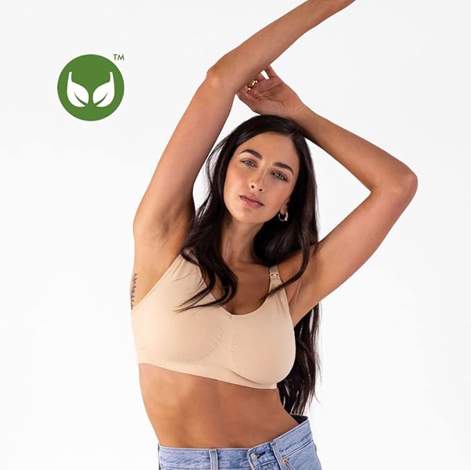 Basics by Bravado Maternity &amp; Nursing Bra Seamless Double Layer, Wirefree, Adjustable for Breastfeeding (Beige 11008)