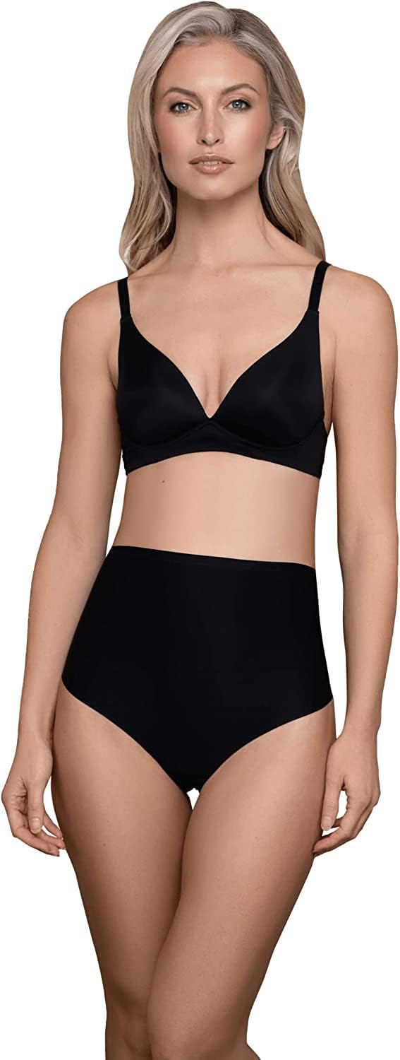 Bye Bra String sculptant taille mi-longue, bords découpés au laser, sangles en silicone, vêtement galbant pour femme, vêtement galbant taille moyenne, collection sculptée, beige/