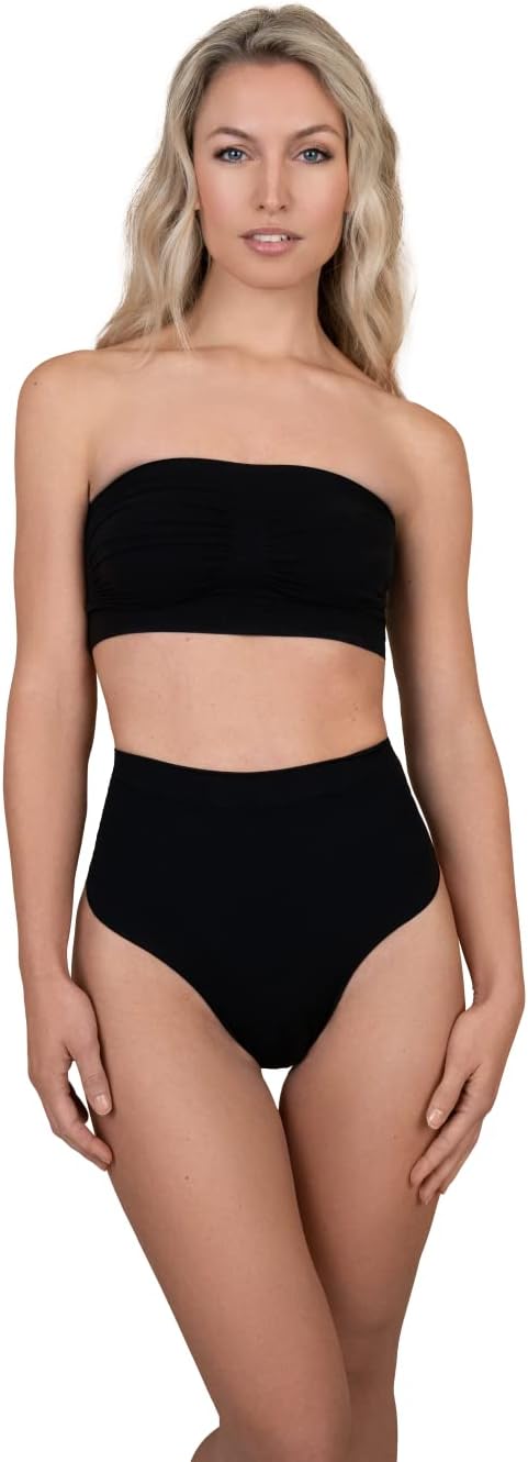 Bye Bra Soft Touch Tube Top, Bra Top, Strapless Fit, Removable Pads, Seamless, Comforting, S-XXL, Beige/Black, XL