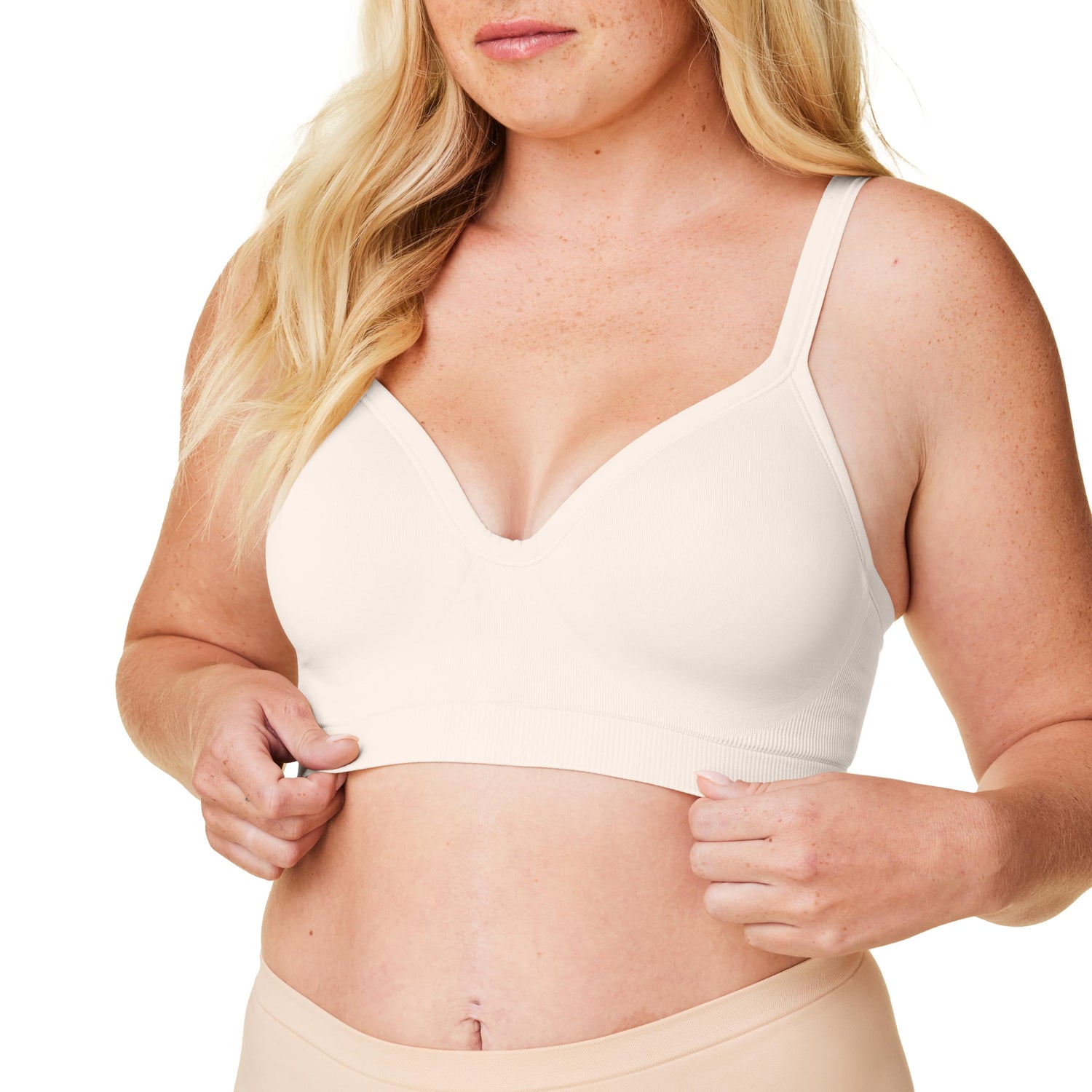 Bravado Designs Sustainable Muse Seamless Wireless V-Neck Everyday Bra Adjustable A to G Cups