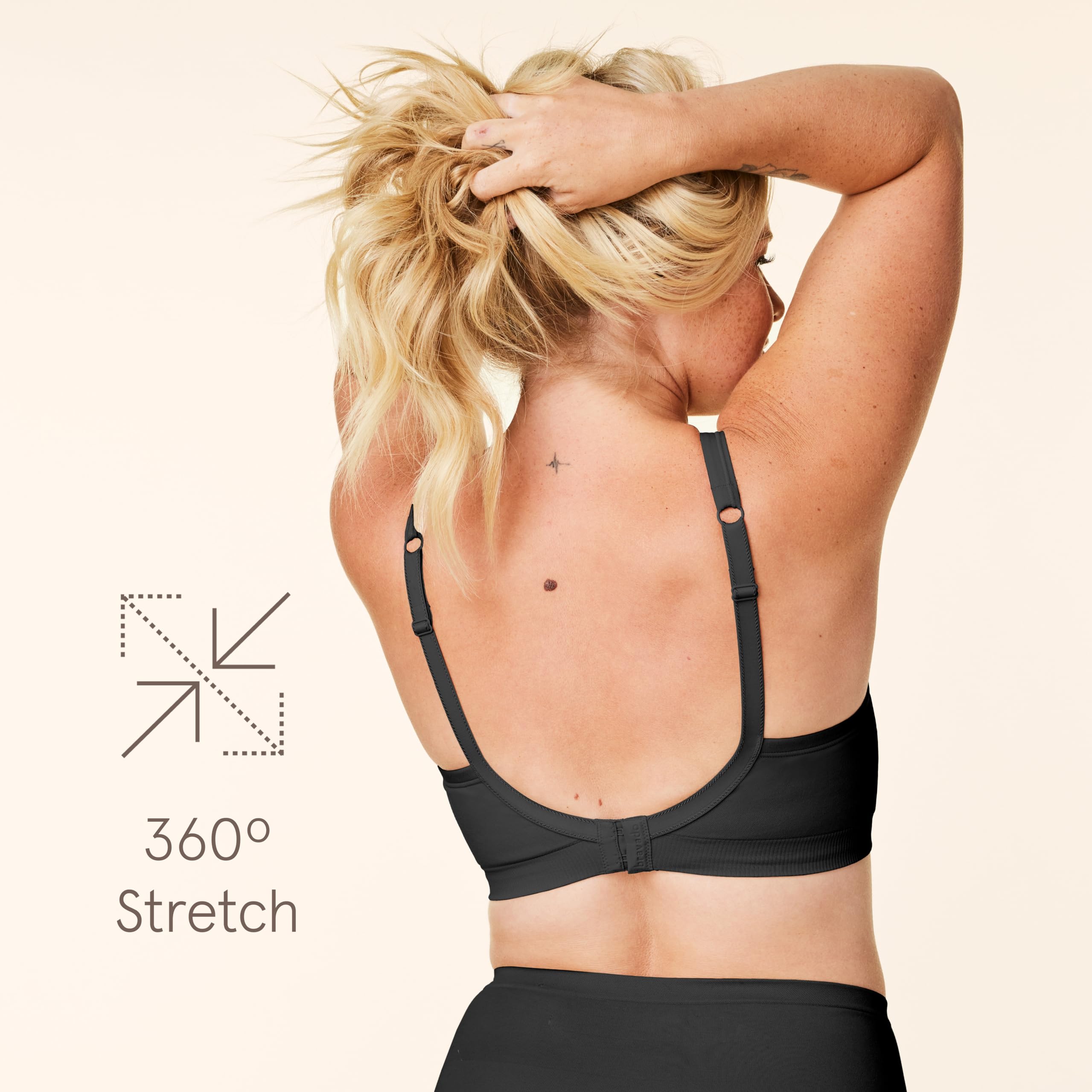 Bravado Designs Sustainable Muse Seamless Wireless V-Neck Everyday Bra Adjustable A to G Cups