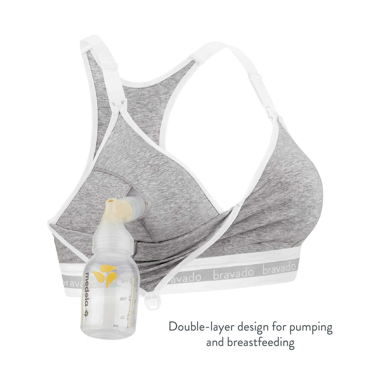 BRAVADO! DESIGNS Original Pumping &amp; Nursing Bra (Dove Heather, M)