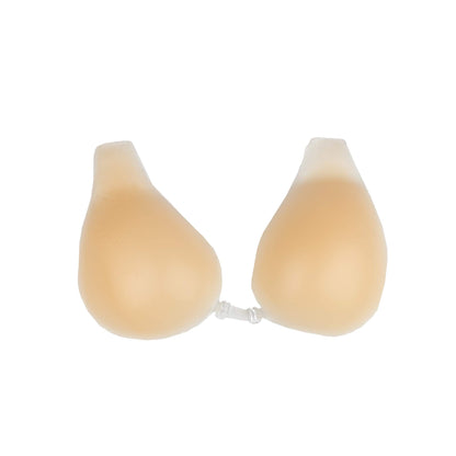 Bye Bra Silicone Cups, Pull up Breast Lift bram Reusable Adhesive Push Up Bra, Lifting Effect, Backless and Strapless for Perfect Cleavage, Nude (XL)