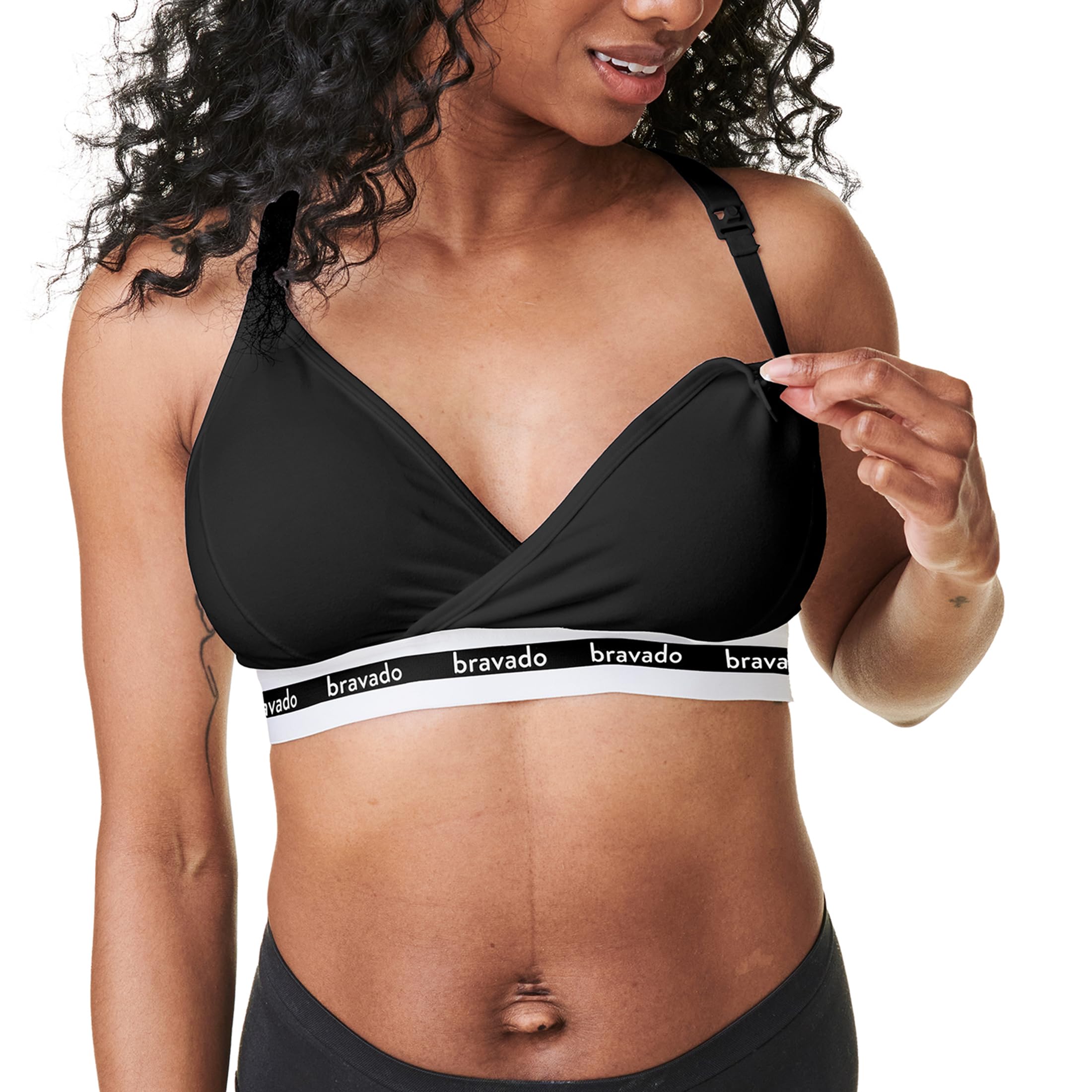 BRAVADO! DESIGNS Women's Original Maternity & Nursing Sleep Bra, Cotton-Modal, Pink L