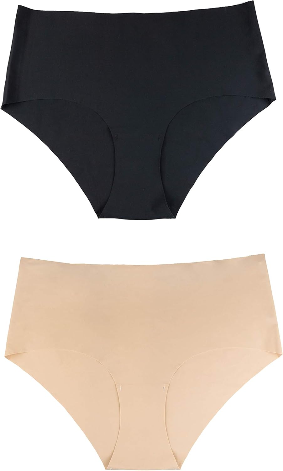Bye Bra Invisible High Waist Seamless Seamless Seamless Line-Free Panties Smooth Edges 2 Pack Size S M L Beige