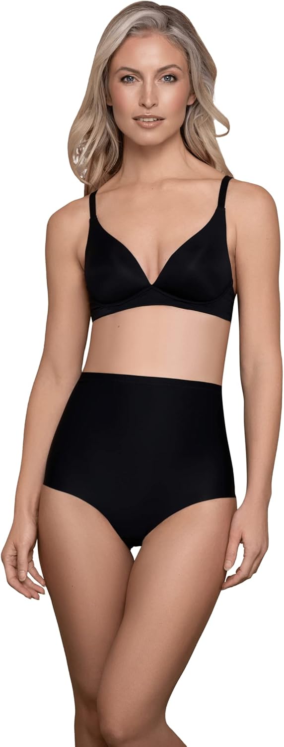 Bye Bra Medium Waist Shaping Panties, Laser Cut Edges, Silicone Straps, Shapewear for Women, Shapewear for Women, Mid Waist Shapewear Shaping Collection, Beige/