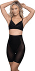 Bye Bra Powermesh Shorts with High Waist, High Control, Cotton Cross, Silicone Band, Bonded Edges, Shapewear for Women, Powder Shapewear, Beige/Tan / Black, S-XXL, Schwarz., XXL