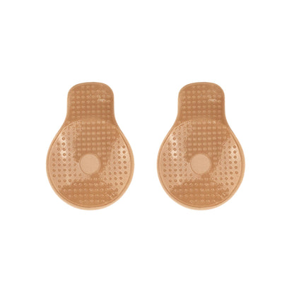 Bye Bra Fabric Pull ups Breast Lift Pasties Reusable Adhesive Nipple Covers for Lifted Effect Invisible Lifting Bra Cups Adjustable Breast Petals Sticker, Nude (XL)