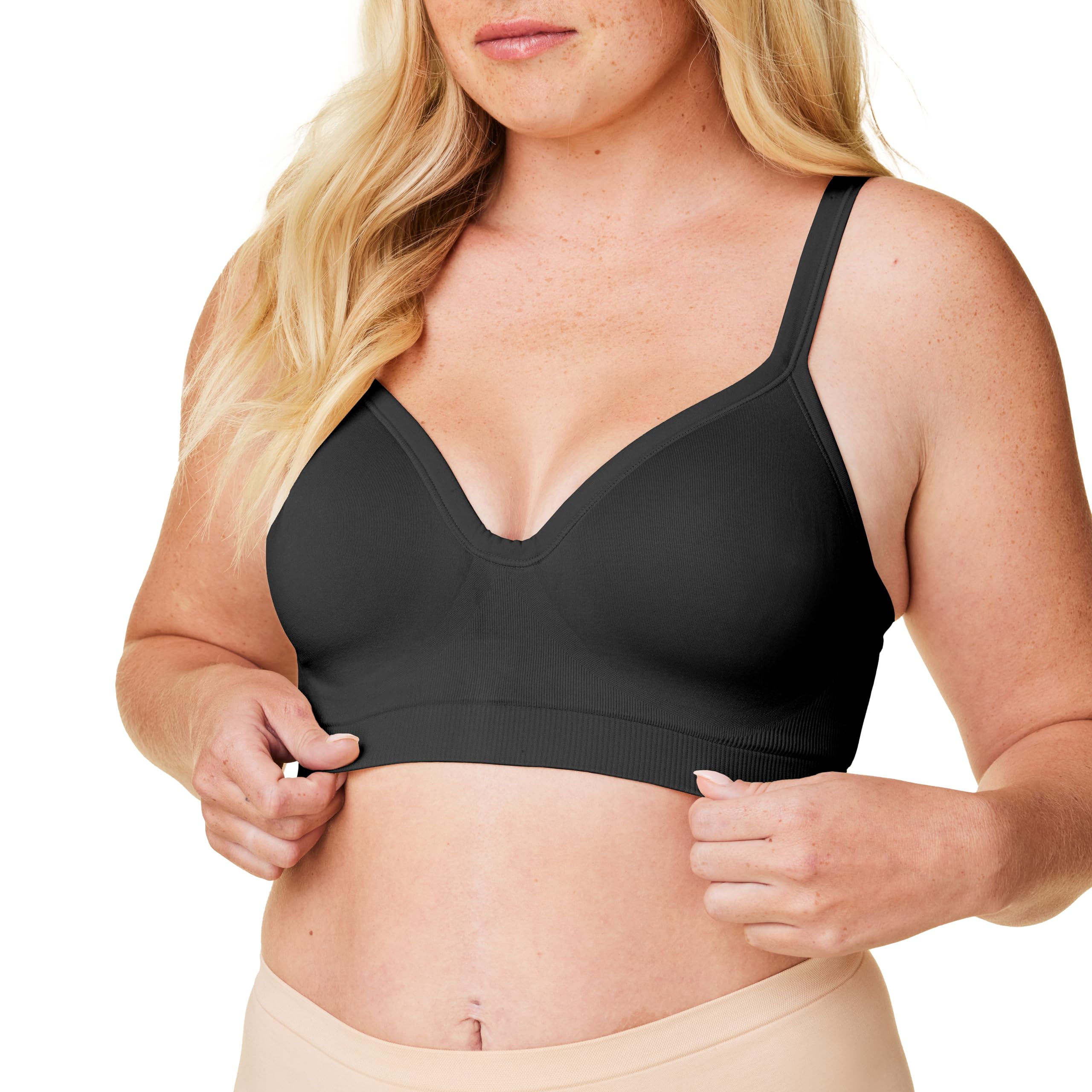 Bravado Designs Sustainable Muse Seamless Wireless V-Neck Everyday Bra Adjustable A to G Cups