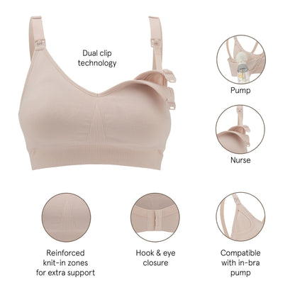 Bravado Designs 3-in-1 Nursing and Pumping Bra Hands Free for Maternity and Breastfeeding, Wearable Breast Pump Bra