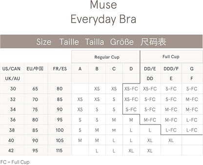 Bravado Designs Sustainable Muse Seamless Wireless V-Neck Everyday Bra Adjustable (Black 11012)