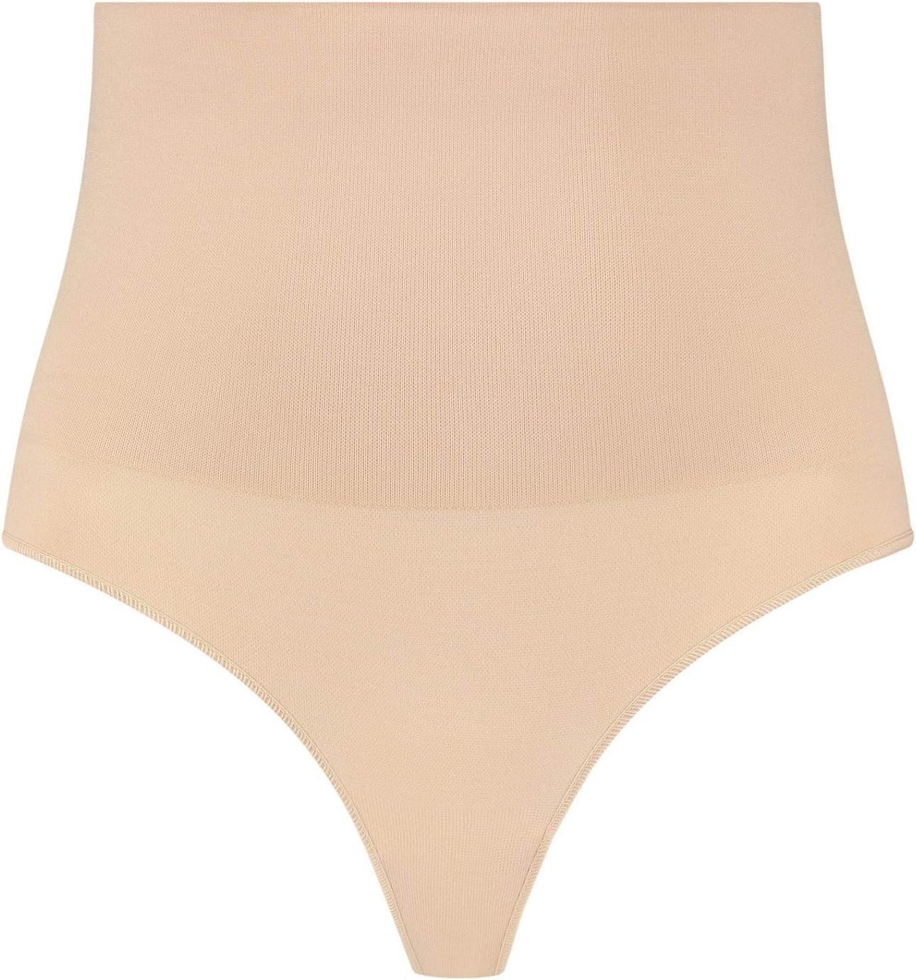 Bye Bra Seamless Thong Thong Tummy Control Medium Tummy Control Butt Enhancer Shapewear for Women Black/Beige Size