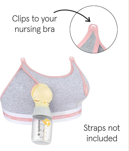Bravado Designs Sustainable Hands-Free Pumping Accessory Clip and Pump Organic Cotton (Dove Heather 9301)