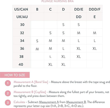 Bravado Designs Sustainable Maternity &amp; Nursing Bra for Breastfeeding Plunge Wireless Seamless V-Neckline Bra (Lipstick 11017)