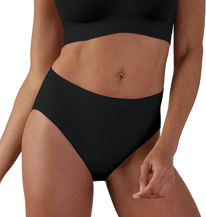 Bravado Designs Sustainable Panty | High-Rise | Seamless | Recycled Nylon, Organic Cotton &amp; Modal Blend (Black 21001)