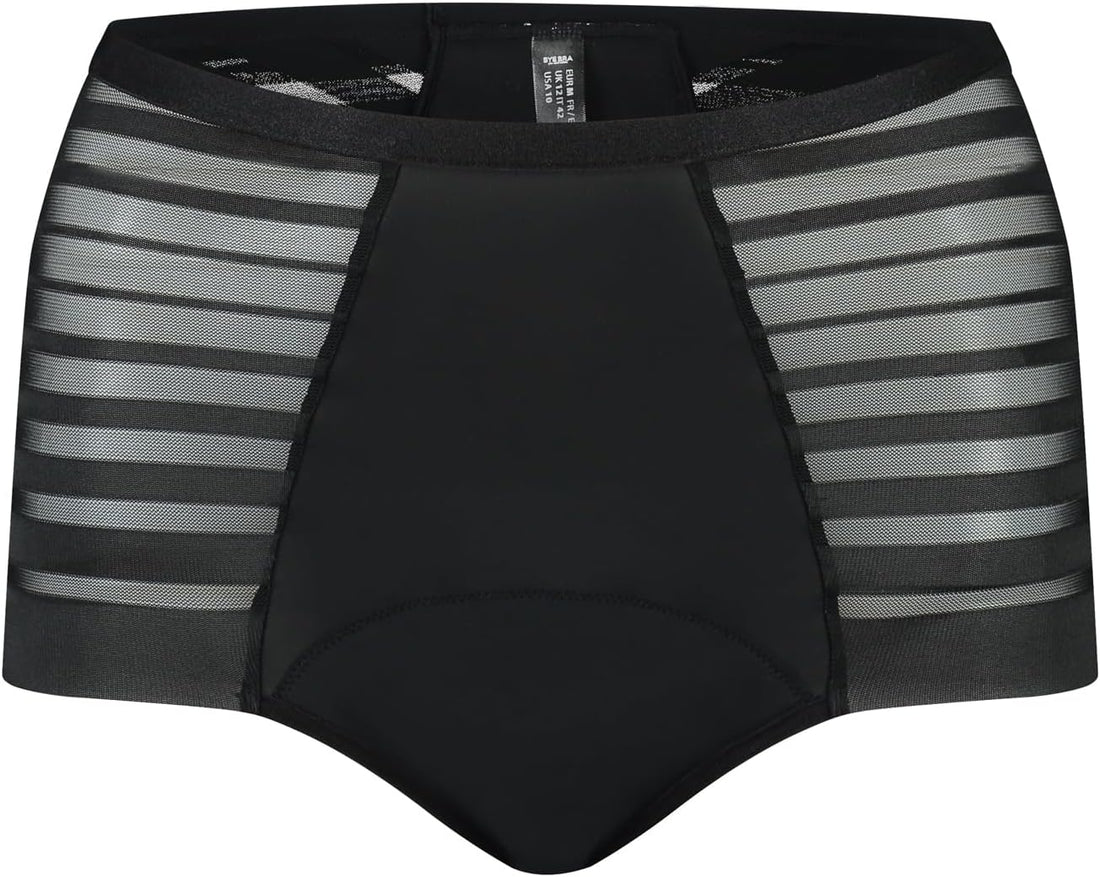 Bye Bra Period Culotte haute en dentelle, haute fluidité, forte absorption, 5 couches de protection supplémentaire, sous-vêtements étanches pour femme