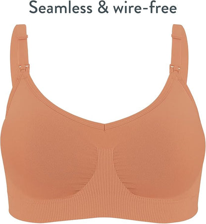 Basics by Bravado Maternity &amp; Nursing Bra Seamless Double Layer, Wirefree, Adjustable for Breastfeeding (Cinnamon 11008)