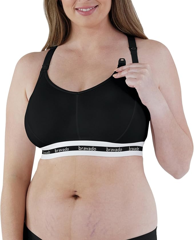 Bravado Designs Sustainable Full Cup Maternity &amp; Nursing Bra | Original | Organic Cotton &amp; Tencel™ Modal Blend | Wireless (Black 1015)