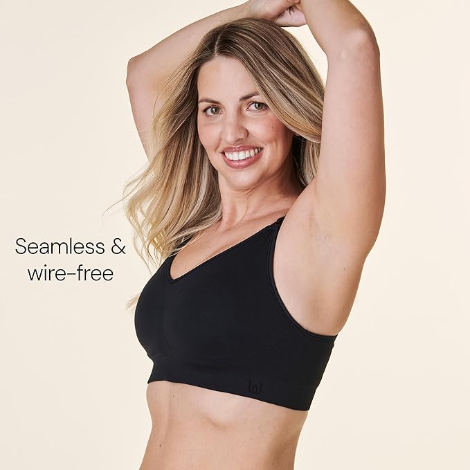 Bravado Designs 3-in-1 Nursing and Pumping Bra Hands Free for Maternity and Breastfeeding, Wearable Breast Pump Bra (Black 11054)