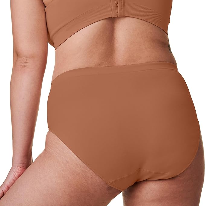 Bravado Designs Sustainable Panty | High-Rise | Seamless | Recycled Nylon, Organic Cotton &amp; Modal Blend (Cinnamon 21001)