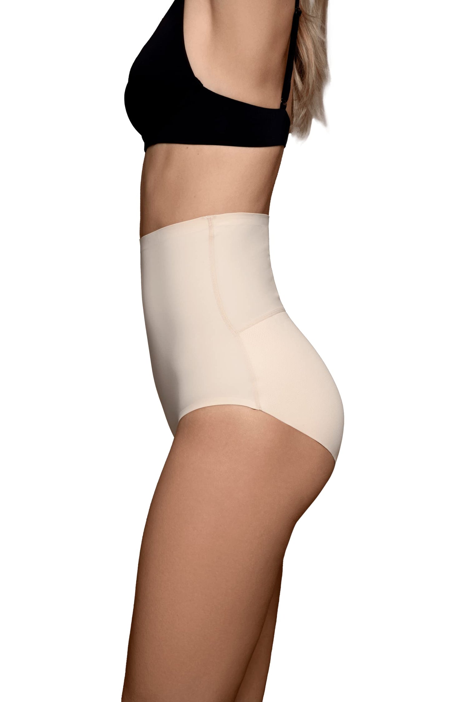 Bye Bra Padded Panties High Waist Shapewear Breathable Underwear Butt Enhancer Butt Lifter Body Shaping Lingerie for Women, Beige, Sizes: S, M, L (S)