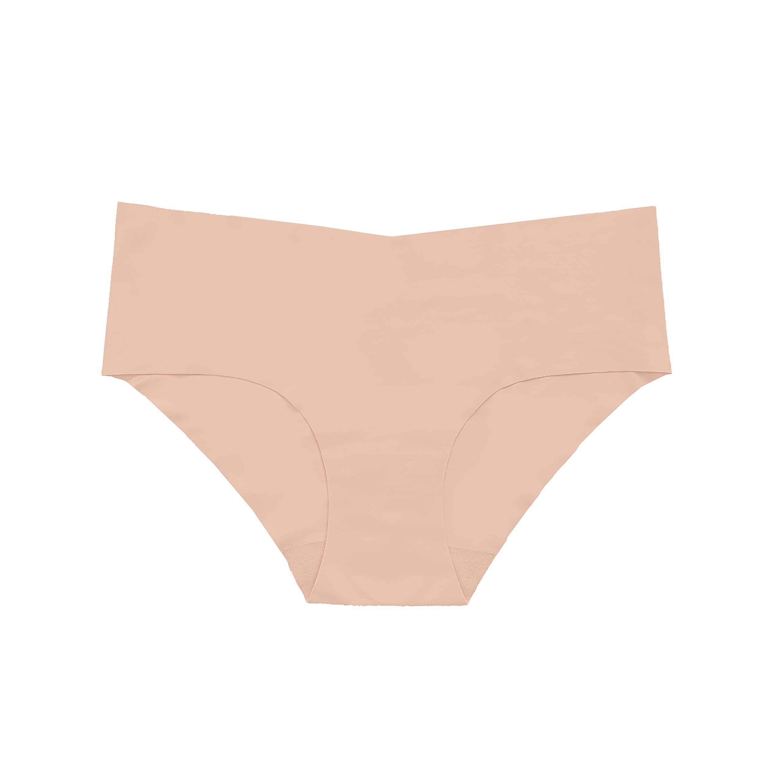 Bye Bra Invisible Hipster Panties, High Waist, Seamless Bikini, No Stiching, No Panty Line, Smooth Edges, 2 Pack, S-XXL, Beige and Black