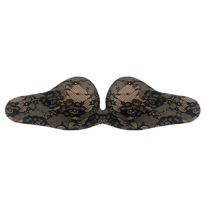 Bye Bra Adhesive Gala bra with lace detailing, Self-adhesive Strapless Cleavage Push up Bra, for any backless outfit, Underwired Stick on Bra, Cup sizes: A-E (Cup A)