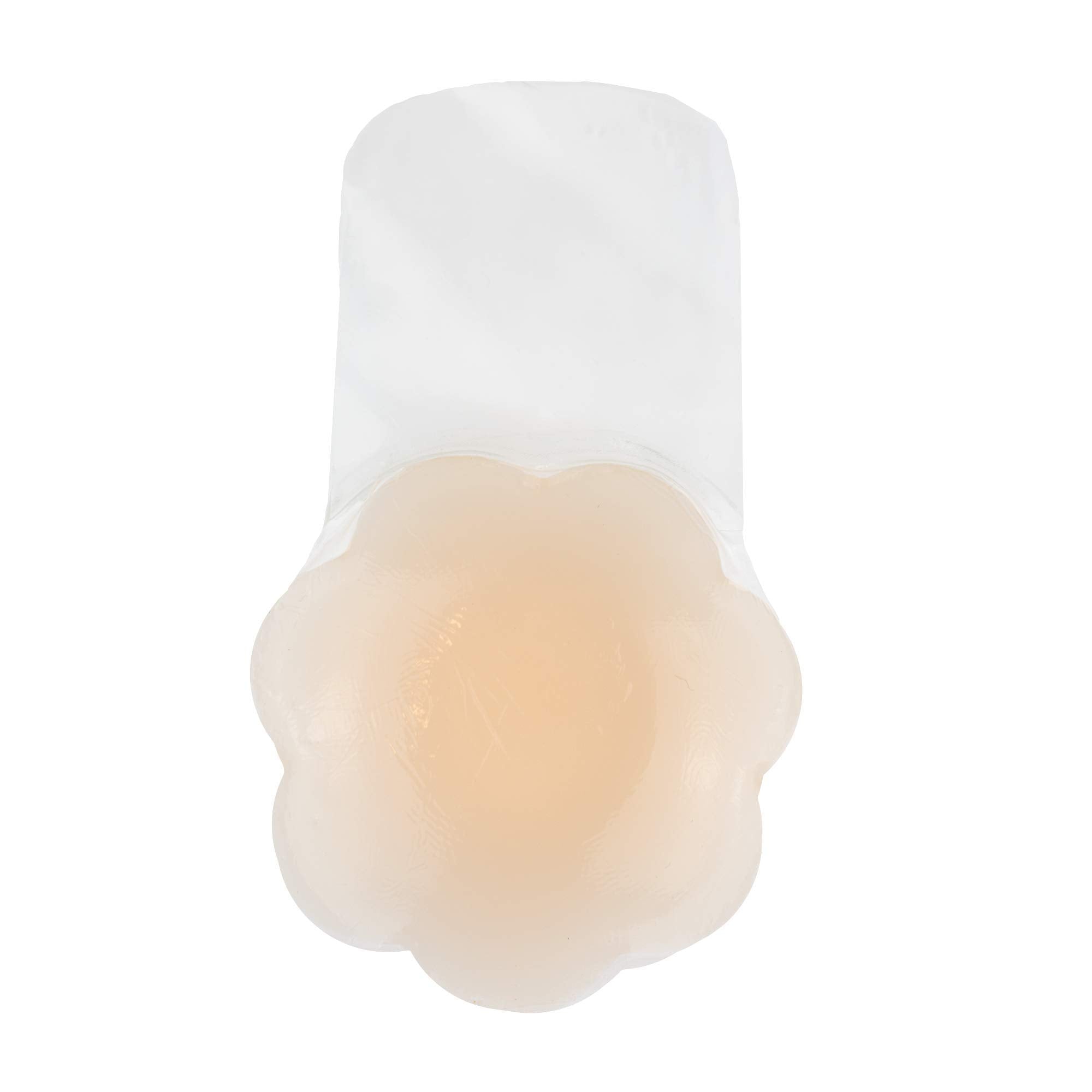 Bye Bra Silicone Pull-Ups Breast Lift Pasties Reusable Adhesive Nipple Covers for Lifted Effect Invisible Lifting Bra Cups Adjustable Breast Petals Sticker, One Size (Beige, XL)