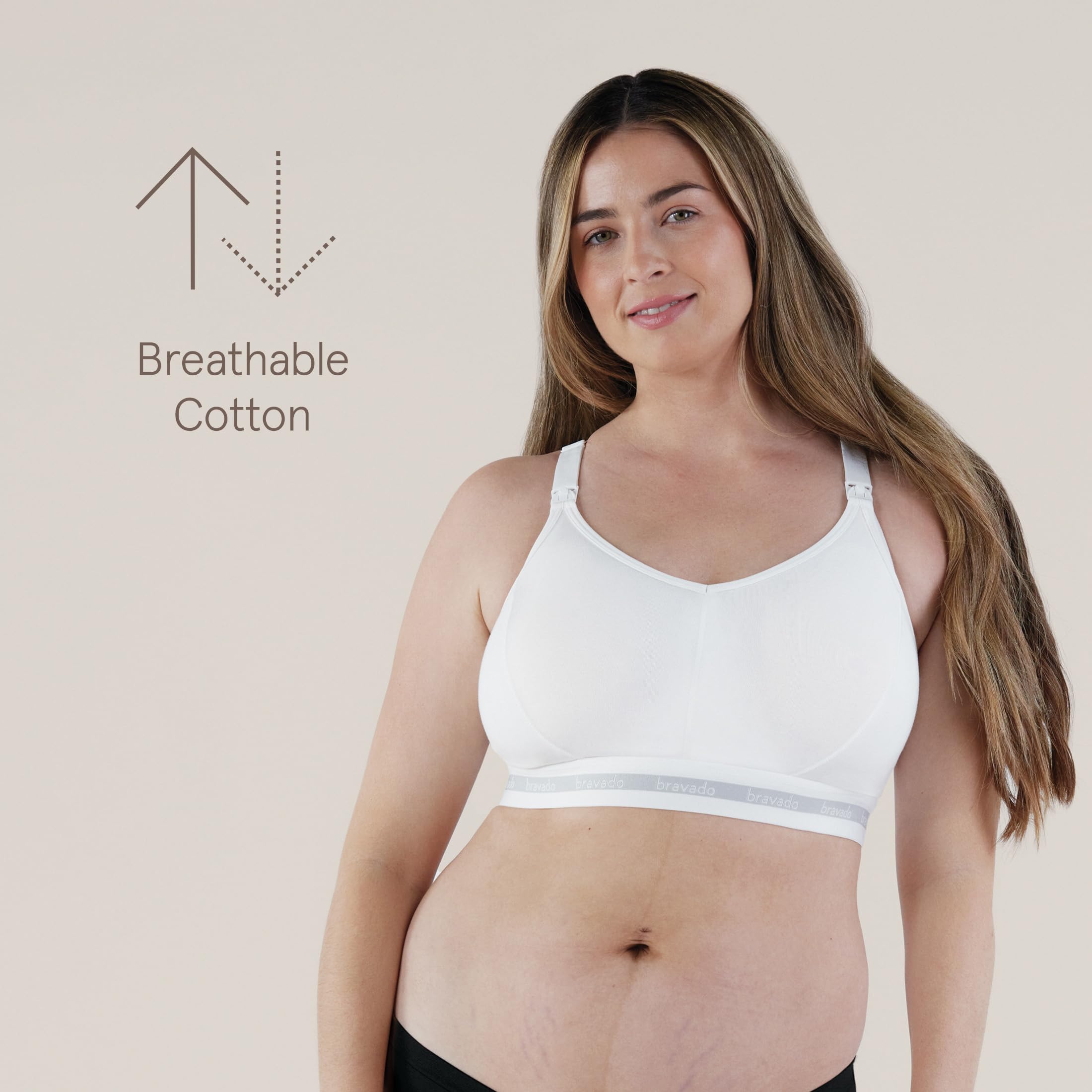 Bravado Designs Sustainable Full Cup Maternity &amp; Nursing Bra | Original | Organic Cotton &amp; Tencel™ Modal Blend | Wireless | DD/E - J Cup
