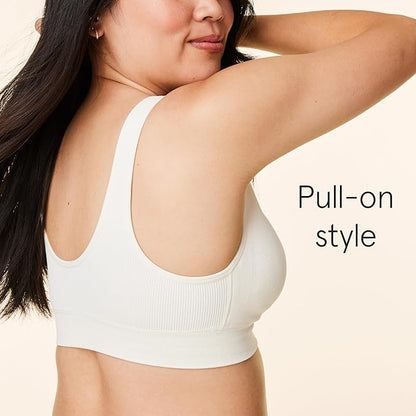 Bravado Designs Sustainable Maternity &amp; Nursing Bra | Restore | Recycled Nylon | Seamless &amp; Wireless | (Antique White 11030)