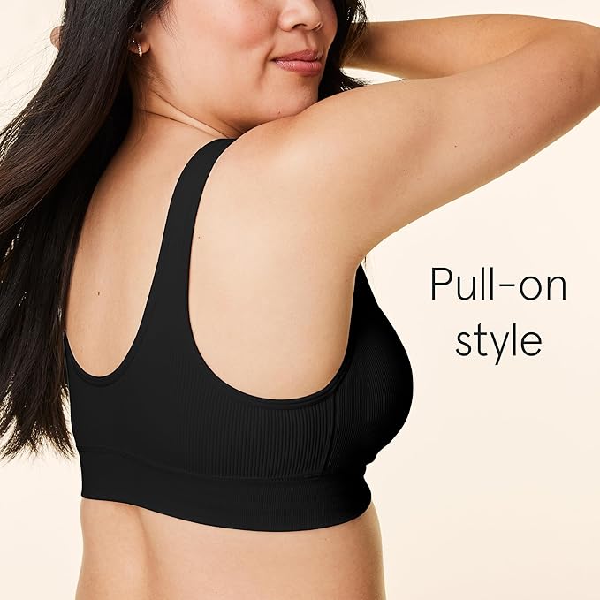 Bravado Designs Sustainable Maternity &amp; Nursing Bra | Restore | Recycled Nylon | Seamless &amp; Wireless | (Black 11030)