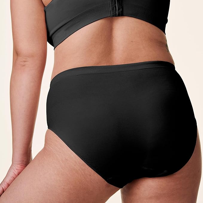 Bravado Designs Sustainable Panty | High-Rise | Seamless | Recycled Nylon, Organic Cotton &amp; Modal Blend (Black 21001)