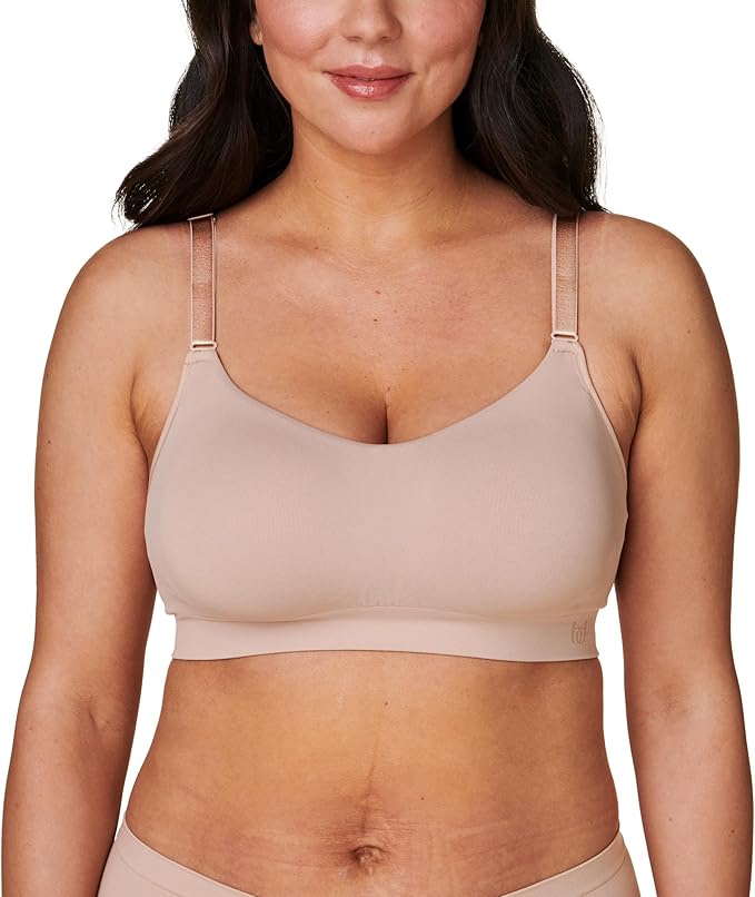 Bravado Designs Everyday Bra, Non Wired Balconette Bra for Women, Comfort Bra (Cameo 11058)