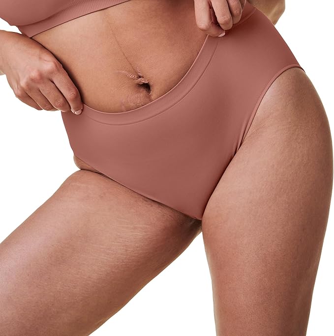 Bravado Designs Sustainable Panty | High-Rise | Seamless | Recycled Nylon, Organic Cotton &amp; Modal Blend (Roseclay 21001)