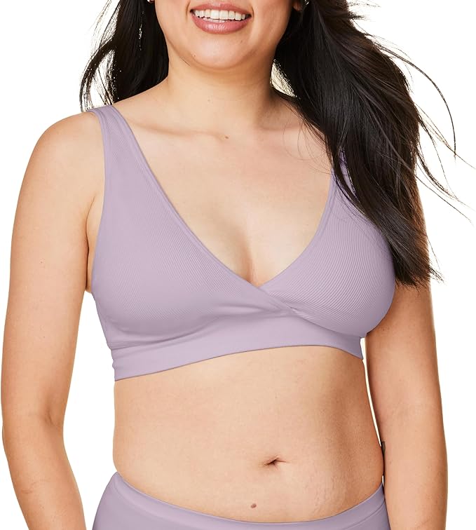 Bravado Designs Sustainable Maternity &amp; Nursing Bra | Restore | Recycled Nylon | Seamless &amp; Wireless | (Grey Orchid 11030)