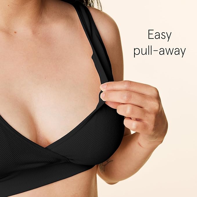 Bravado Designs Sustainable Maternity &amp; Nursing Bra | Restore | Recycled Nylon | Seamless &amp; Wireless | (Black 11030)