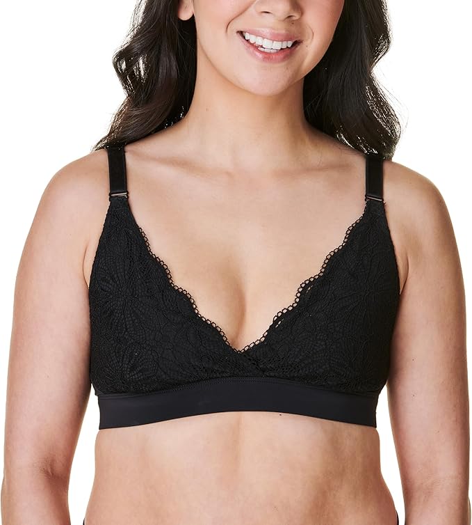 Bravado Ballet Nursing Bra for Breastfeeding Sleep Maternity Lace Bra (Black 12015)